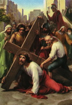 Ісус падає під тягарем Хреста