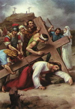 Ісус падає третій раз під тягарем Хреста